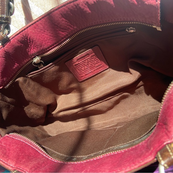 Coach Burgundy real Leather Tote Bag - Picture 4 of 5